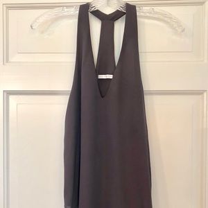 Three Eighty Two Gray Racerback Blouse